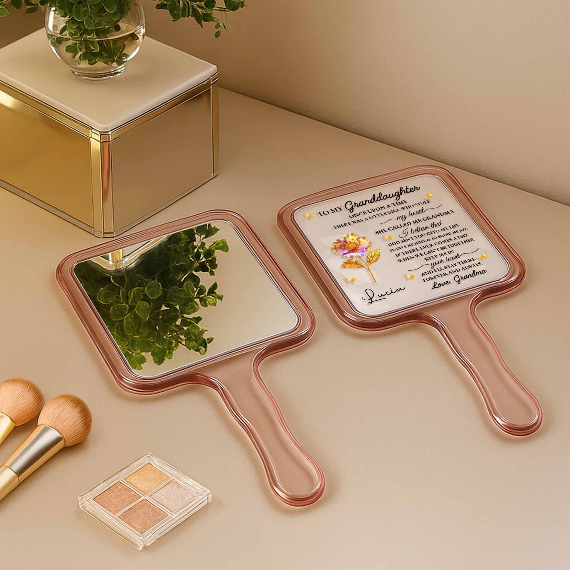 To My Granddaughter, Love Grandma, Flowers And Butterflies