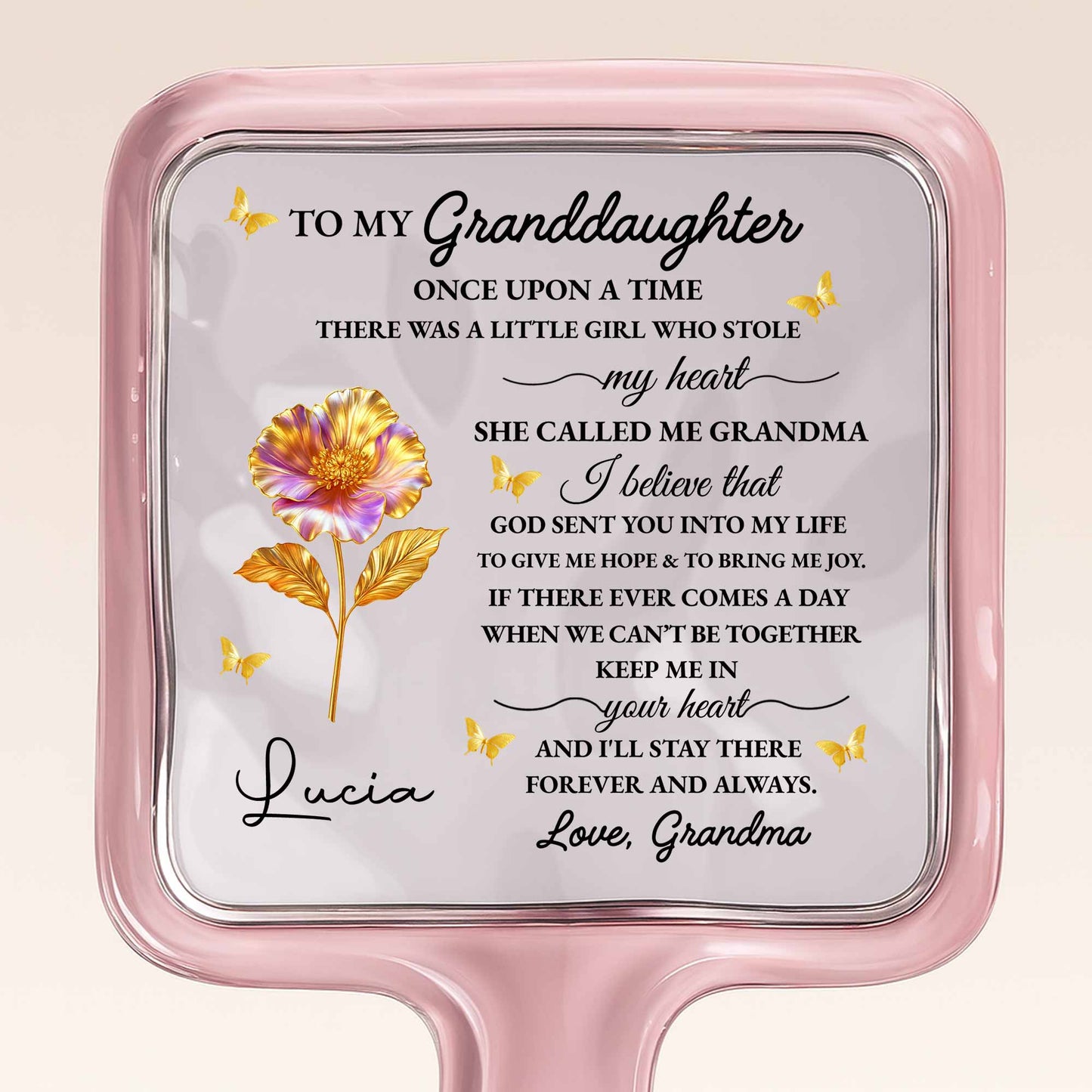 To My Granddaughter, Love Grandma, Flowers And Butterflies