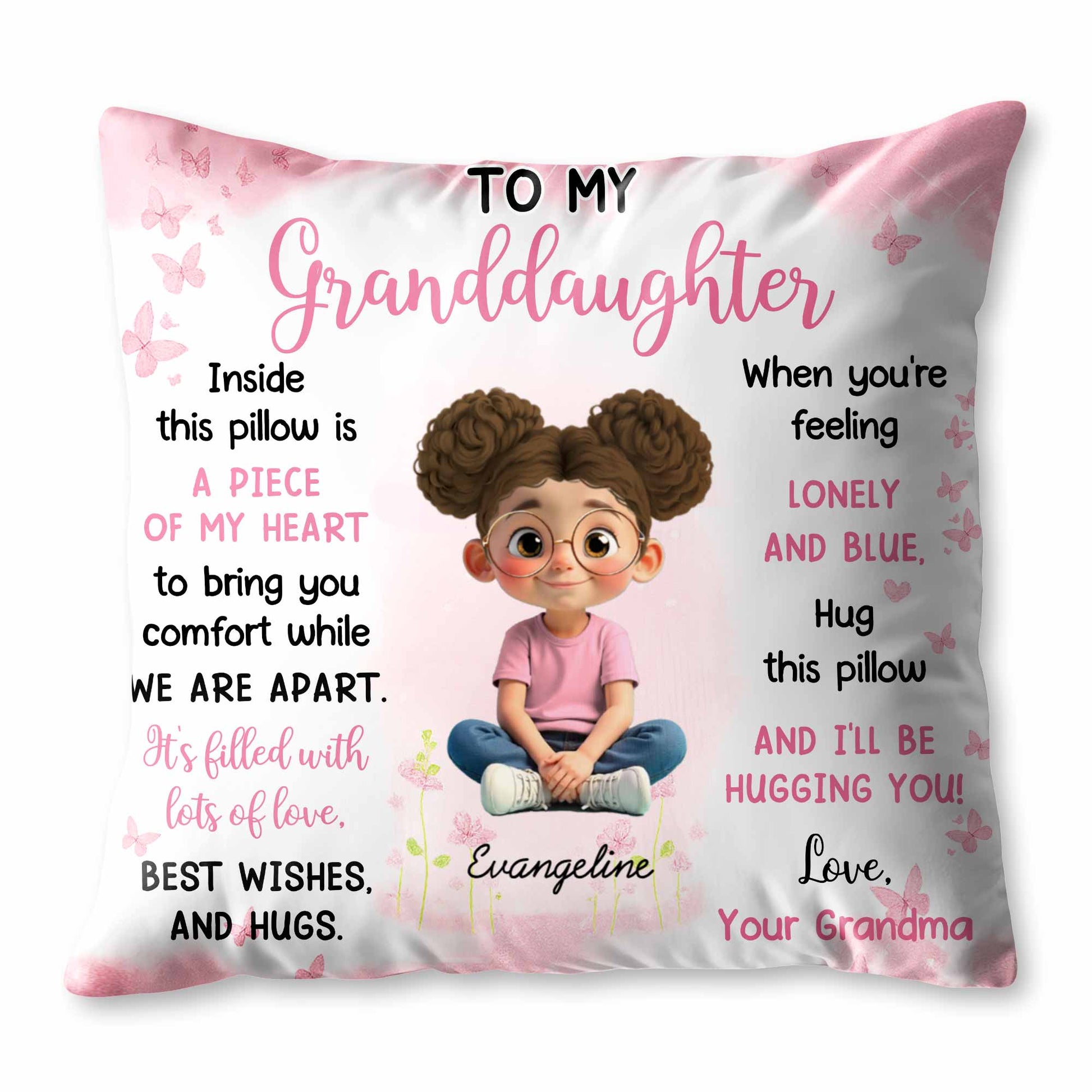 Piece Of My Heart Comfort Pillow With Girl And Hearts