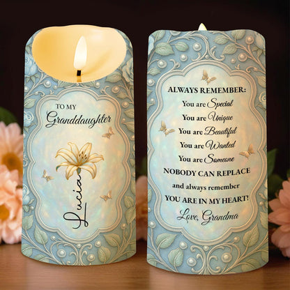 To My Granddaughter, Always Remember, Beautiful Flower Design