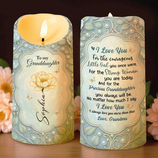 To My Granddaughter, I Love You, Flowers And Butterflies