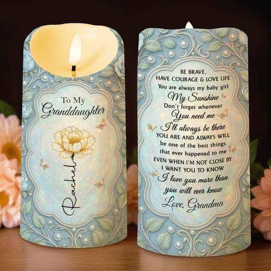 To My Granddaughter, Flower and Hearts Design