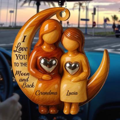 I Love You To The Moon and Back With Hearts and Moon Figures