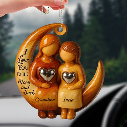 I Love You To The Moon and Back With Hearts and Moon Figures