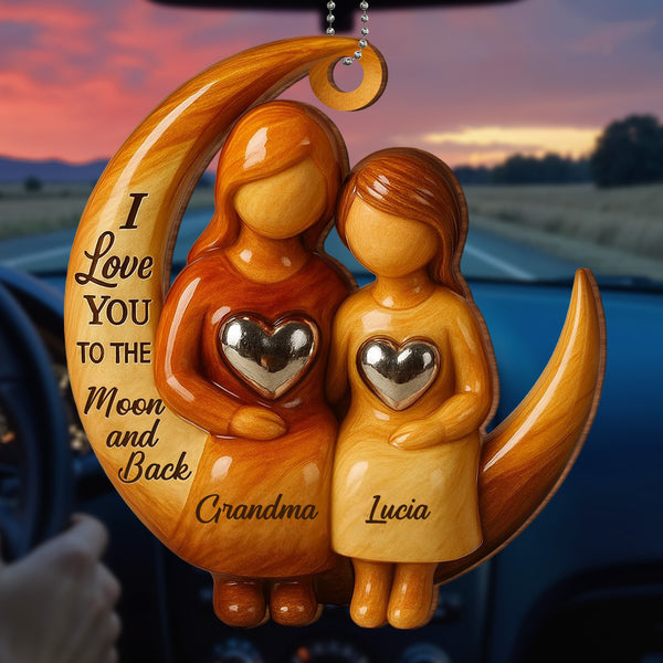 I Love You To The Moon and Back With Hearts and Moon Figures