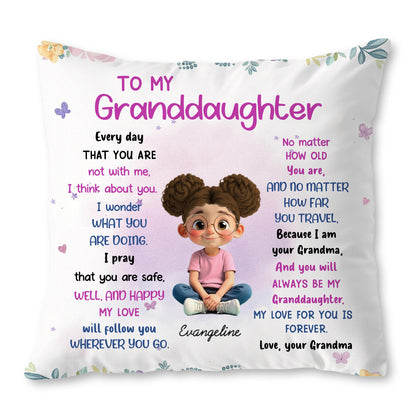 To My Granddaughter, Love Will Follow You Wherever You Go - Personalized Custom Pillow, Insert Included - GDT445_PLW