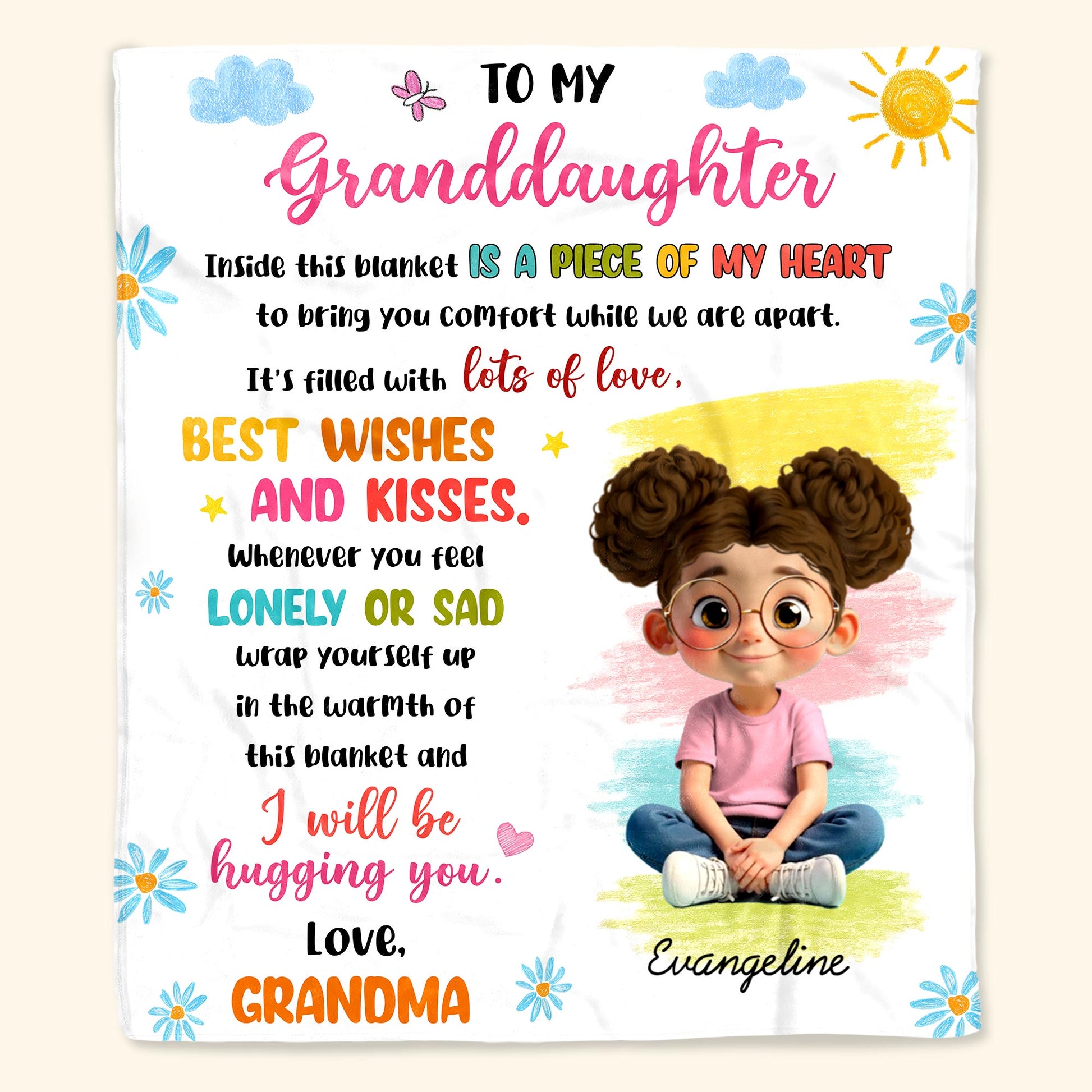 To My Granddaughter, Lots Of Love And Warm Hugs