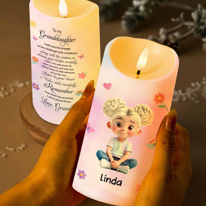 To My Granddaughter, Love And Wisdom Candle