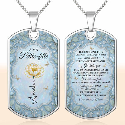 To My Beloved Granddaughter Flower Design Necklace