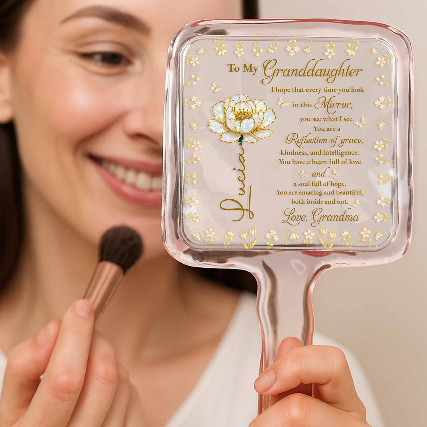 To My Granddaughter, Reflection Of Grace And Flowers