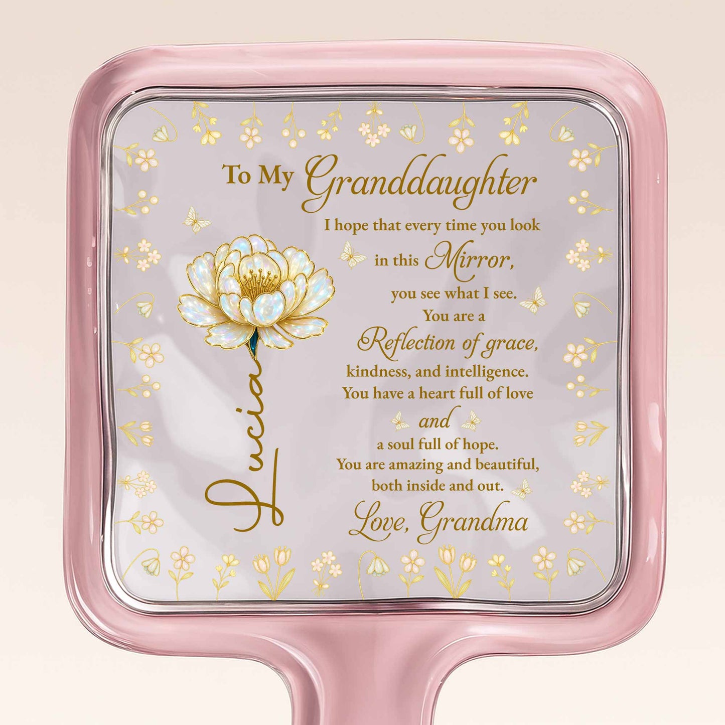 To My Granddaughter, Reflection Of Grace And Flowers