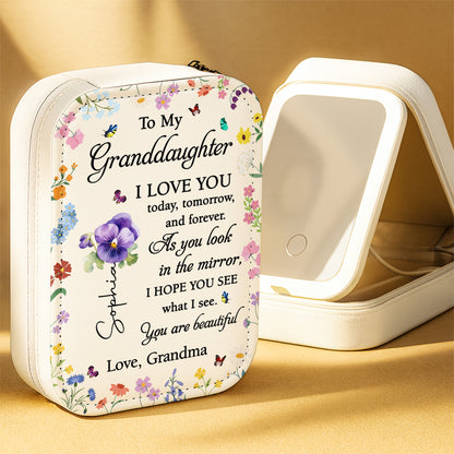 To My Granddaughter, I LOVE YOU, Flowers and Butterflies