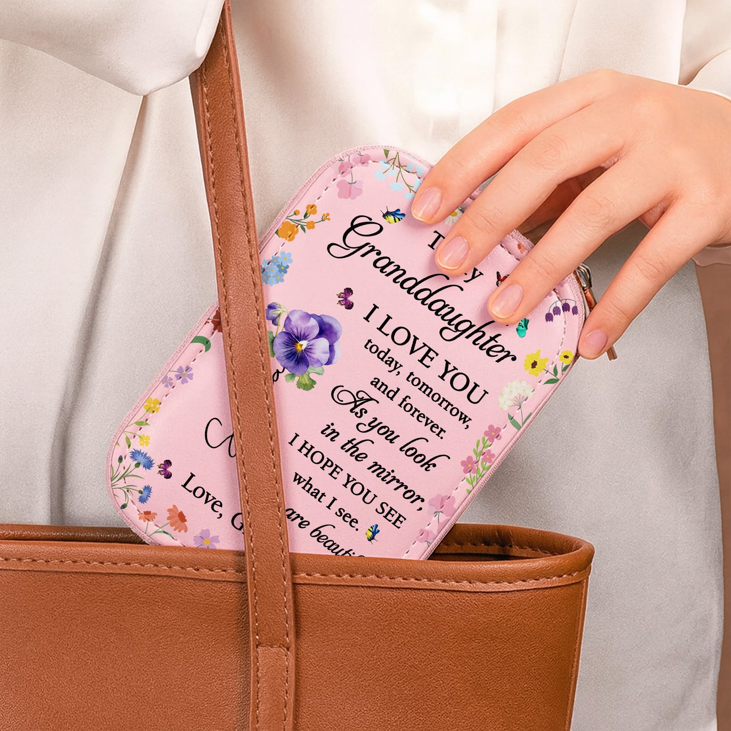 To My Granddaughter, I LOVE YOU, Flowers and Butterflies