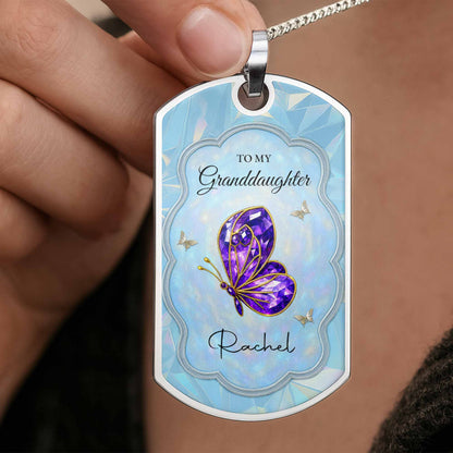 To My Granddaughter, A Butterfly And A Heart Design
