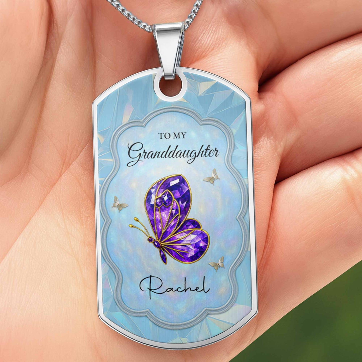 To My Granddaughter, A Butterfly And A Heart Design