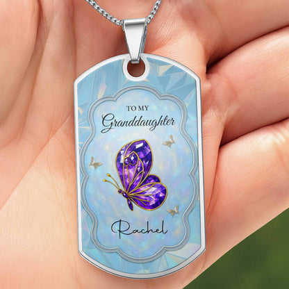 To My Granddaughter, A Butterfly And A Heart Design