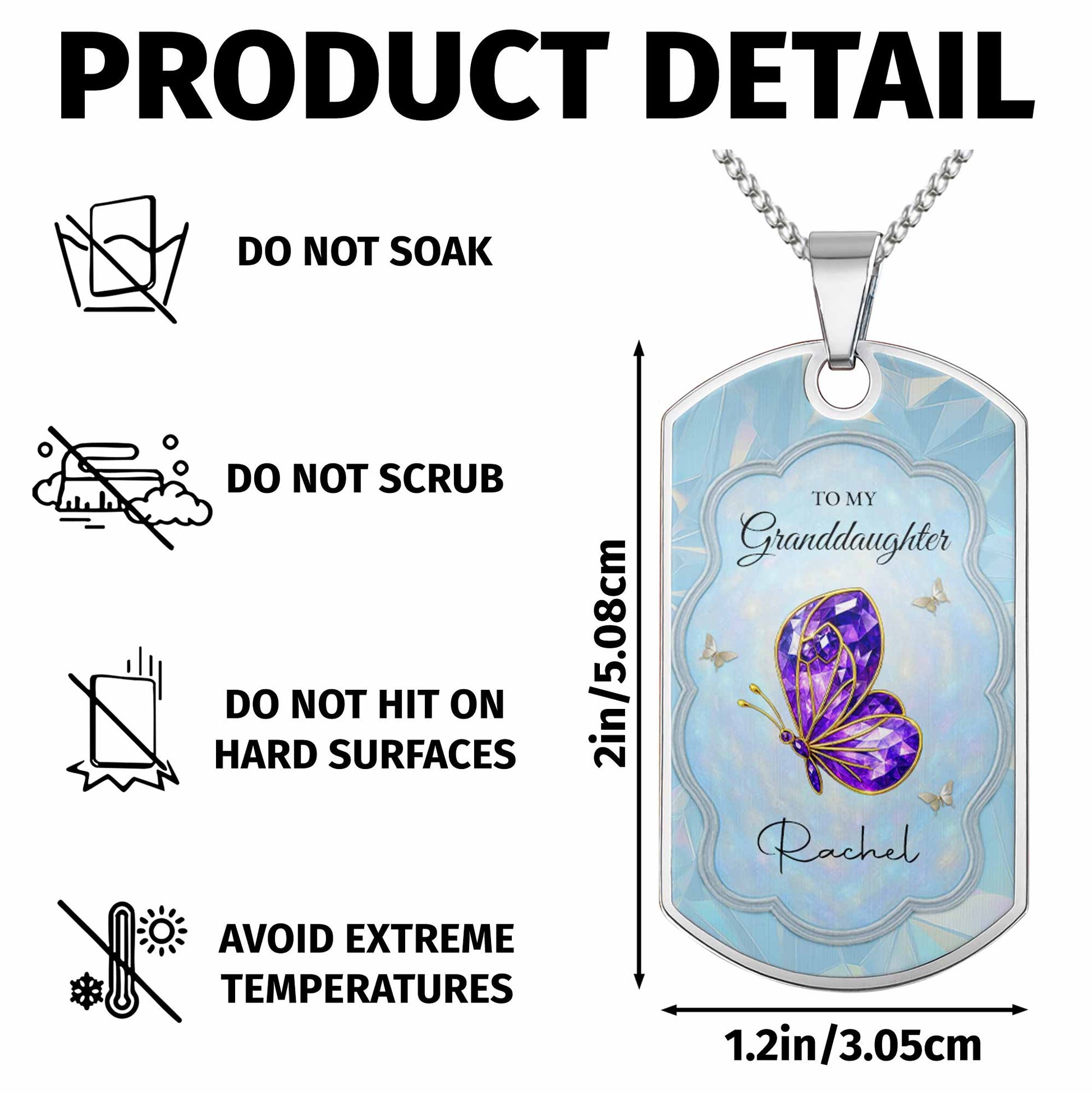 To My Granddaughter, A Butterfly And A Heart Design