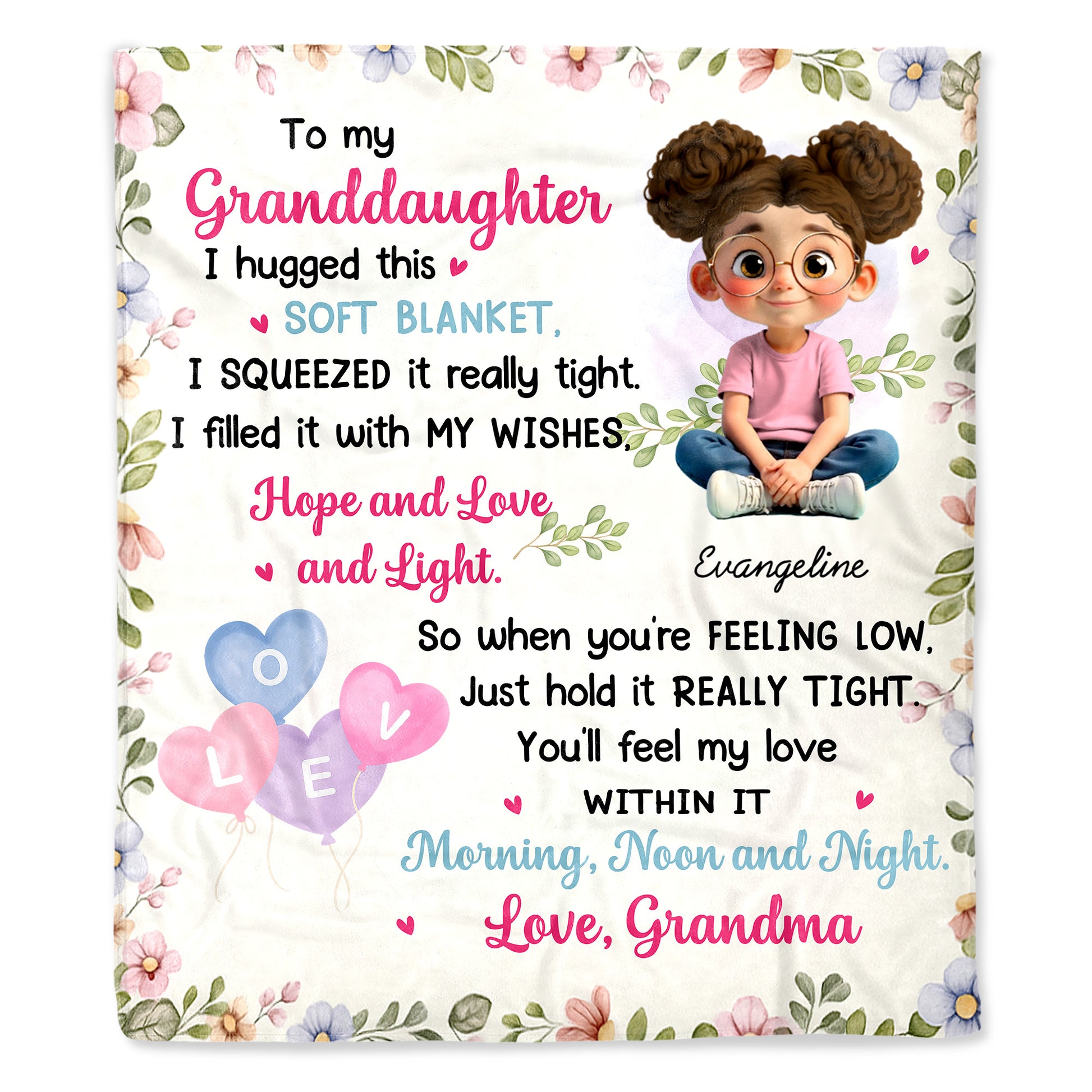 To My Granddaughter, Love and Light Soft Blanket