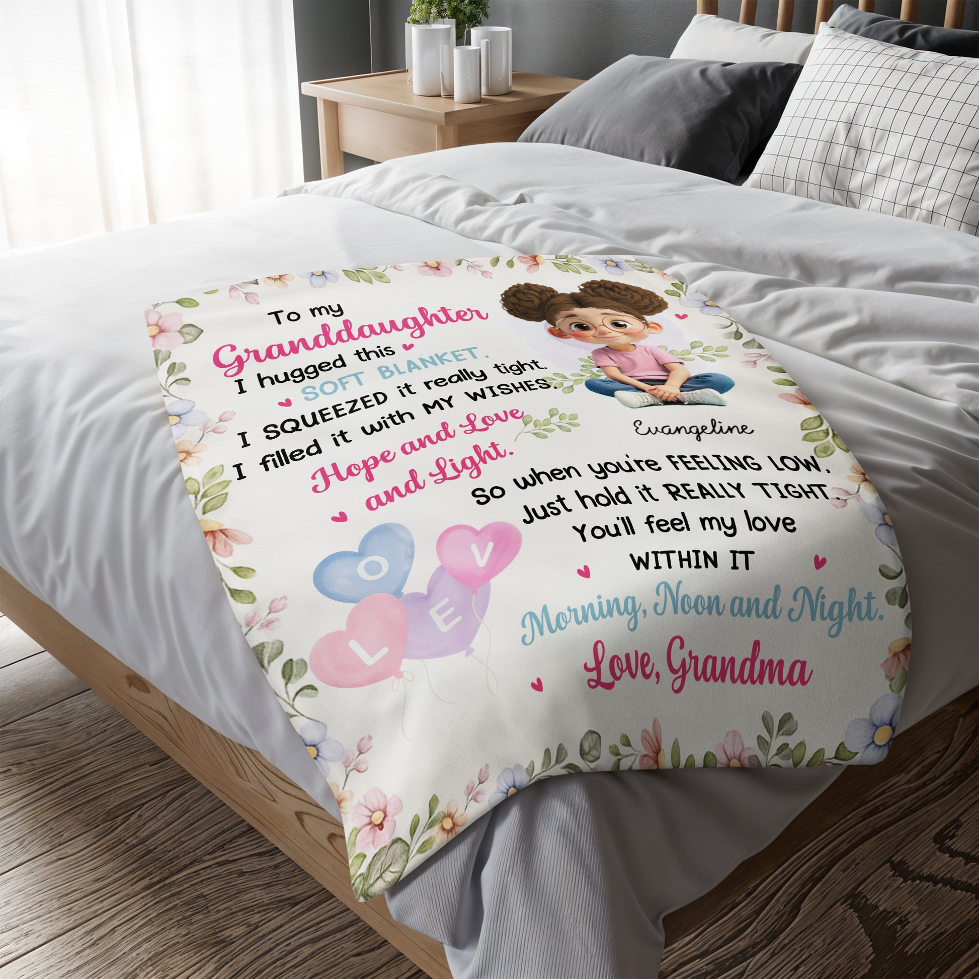 To My Granddaughter, Love and Light Soft Blanket