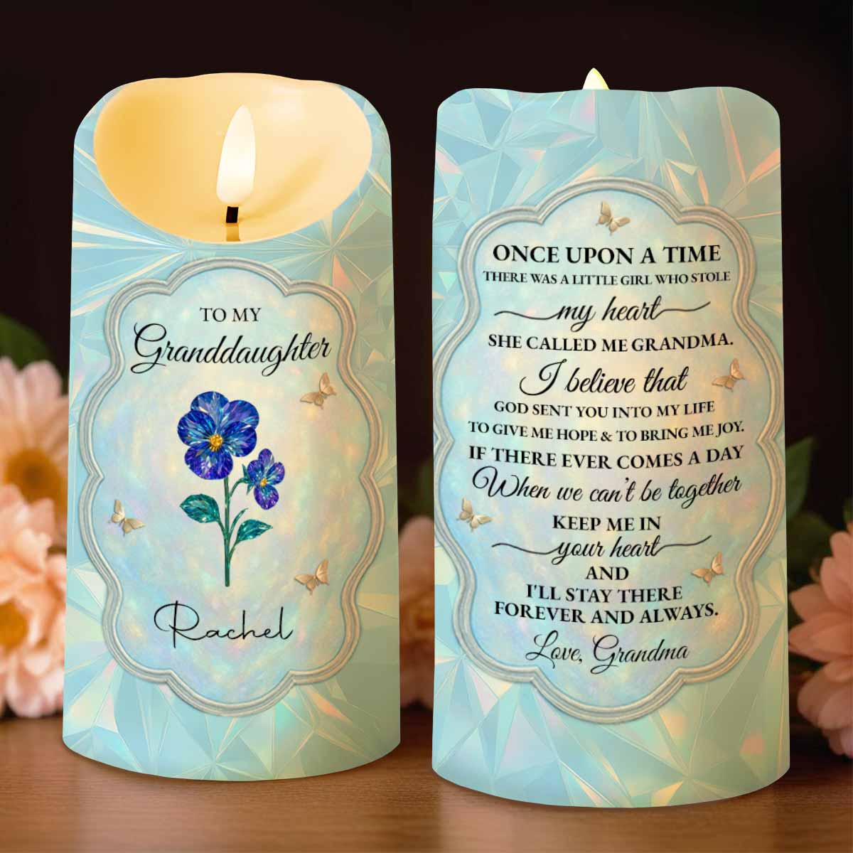 To My Granddaughter, Love From Grandma, Flowers And Butterfly