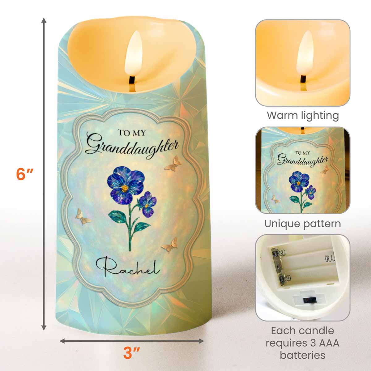 To My Granddaughter, Love From Grandma, Flowers And Butterfly