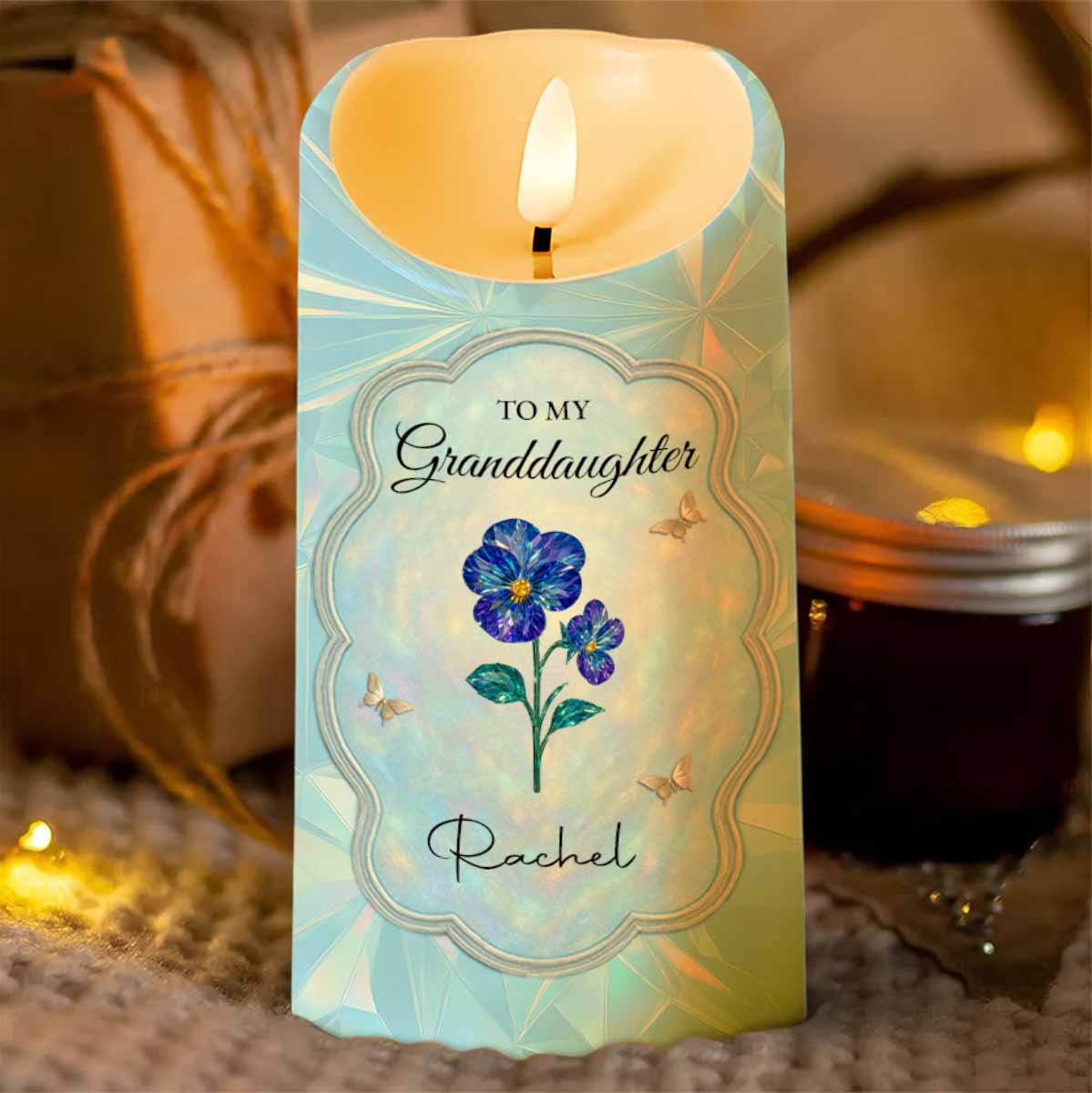 To My Granddaughter, Love From Grandma, Flowers And Butterfly