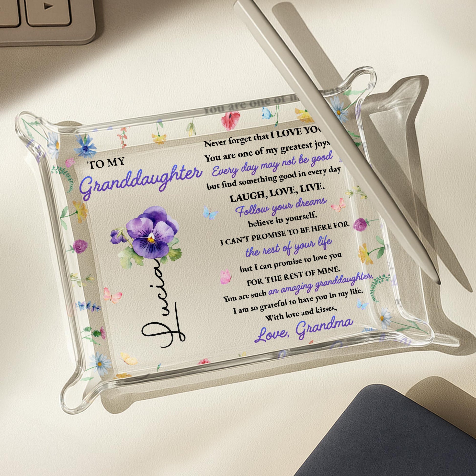 To My Granddaughter, Love and Flowers