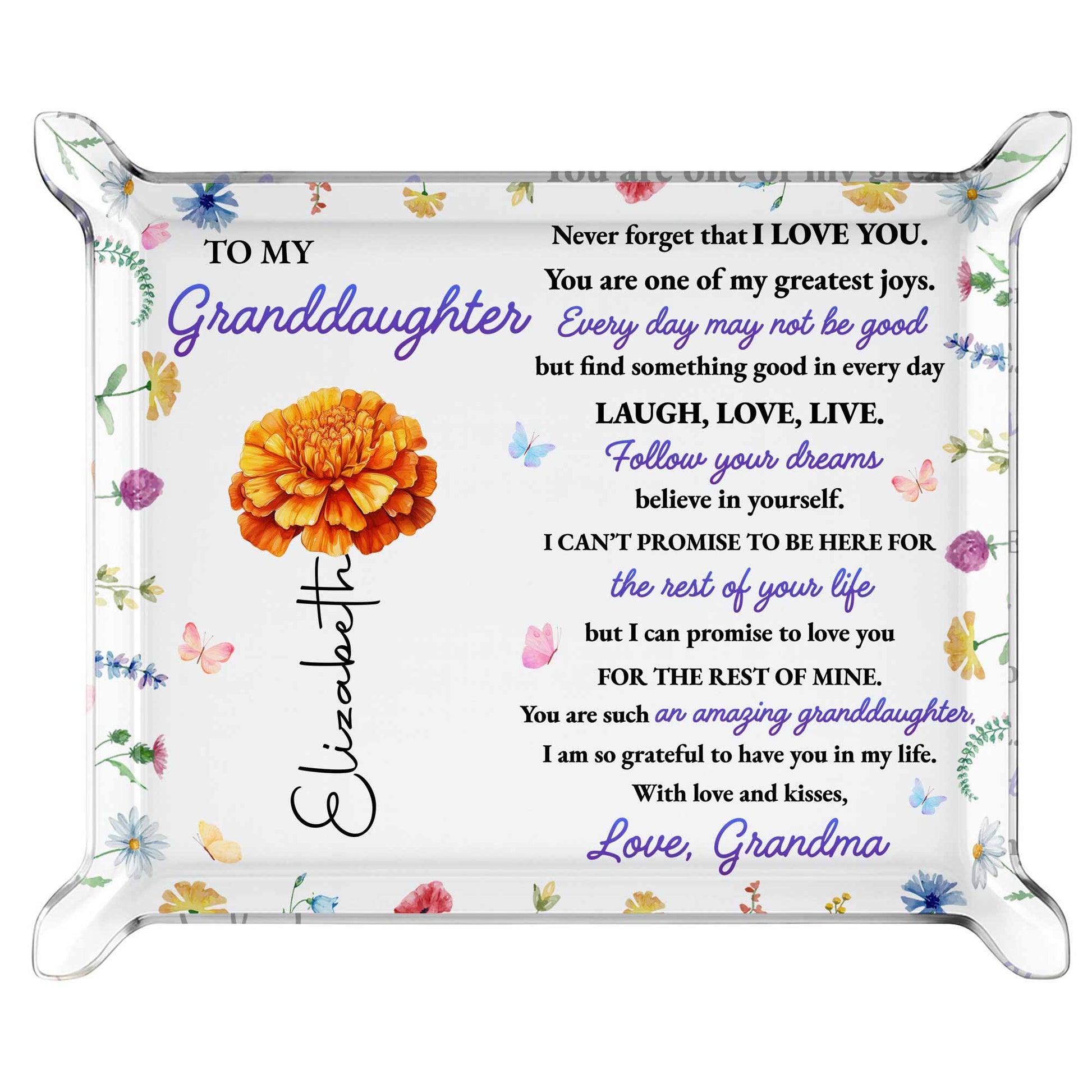 To My Granddaughter, Love and Flowers
