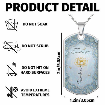 To My Granddaughter, Love From Grandma Flower And Butterflies Necklace