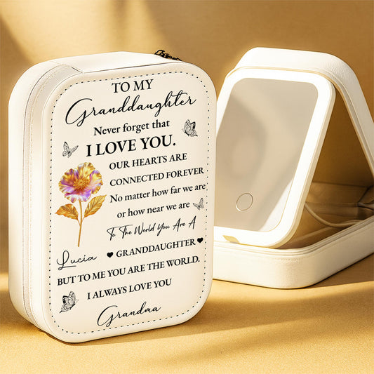 To My Granddaughter Connected Hearts and Flower