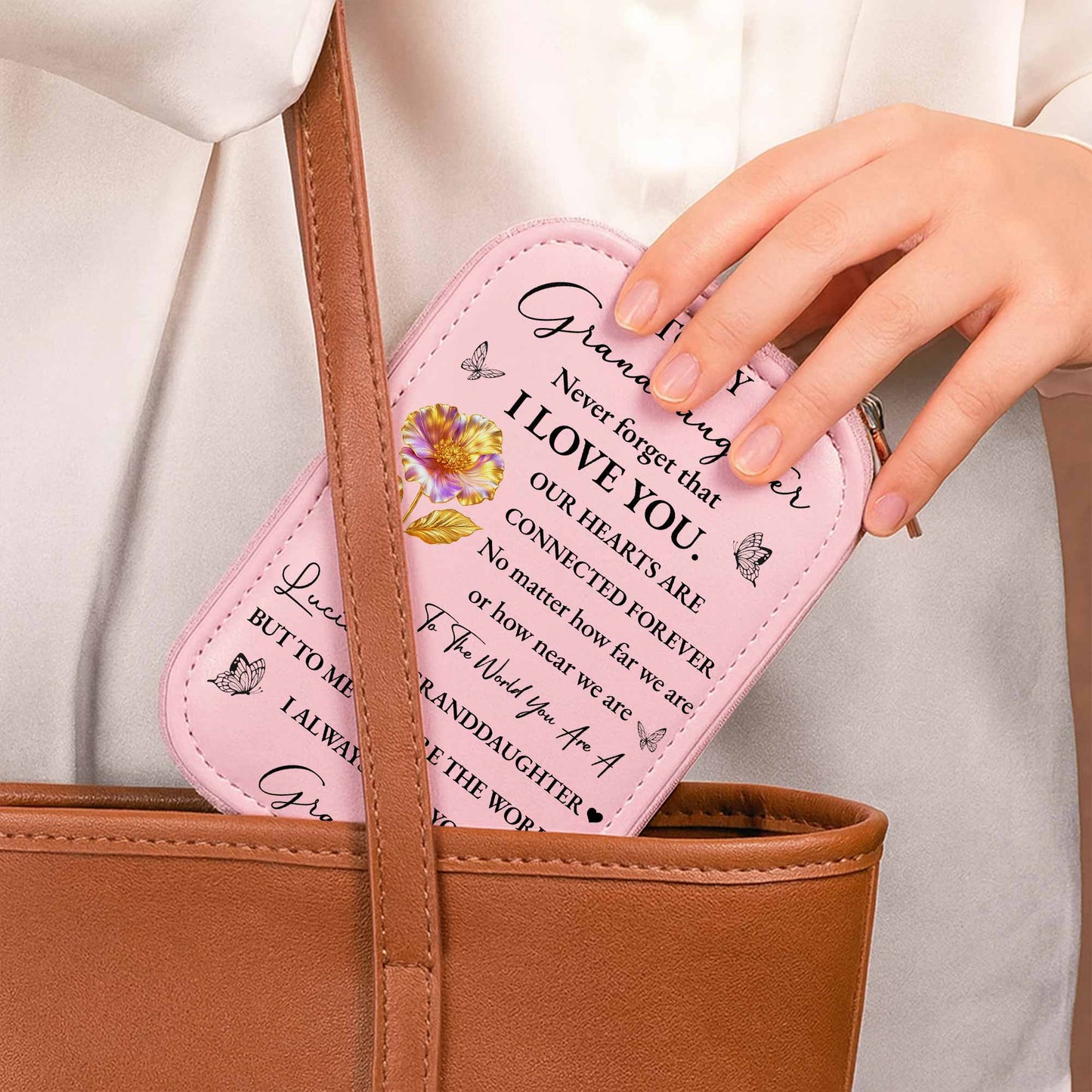 To My Granddaughter Connected Hearts and Flower