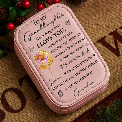 To My Granddaughter Connected Hearts and Flower