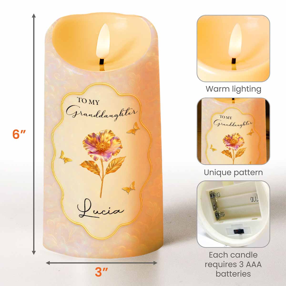 To My Granddaughter, Love From Grandma, Flowers And Butterflies