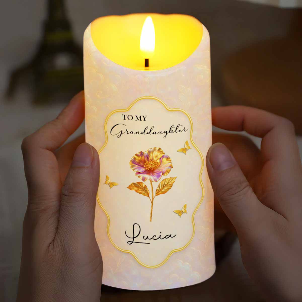 To My Granddaughter, Love From Grandma, Flowers And Butterflies