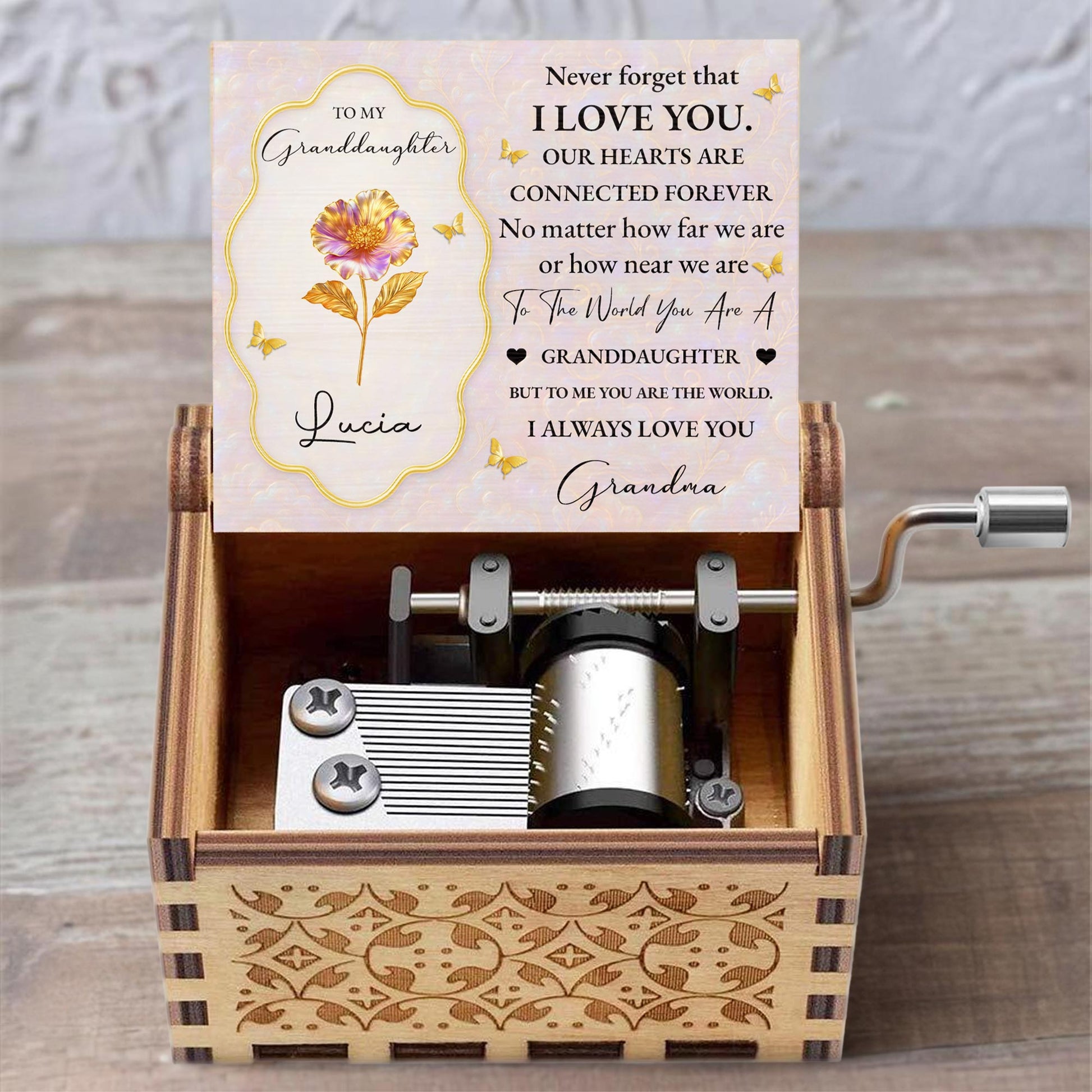 To My Granddaughter, Love From Grandma, Flower and Butterflies