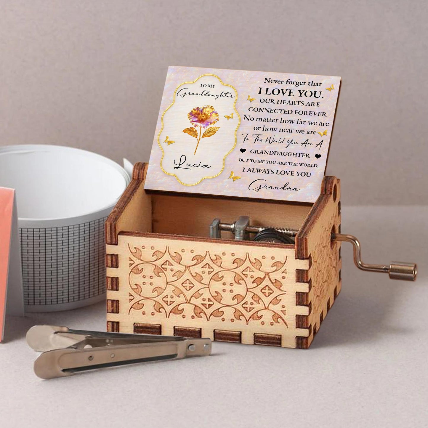 To My Granddaughter, Love From Grandma, Flower and Butterflies