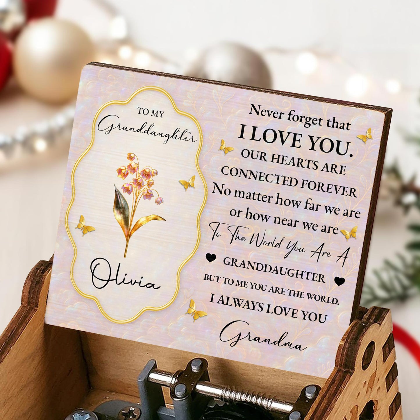 To My Granddaughter, Love From Grandma, Flower and Butterflies