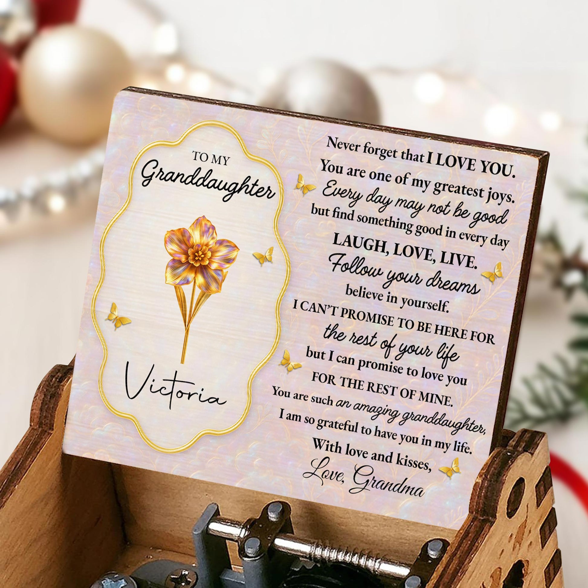 To My Granddaughter, Never Forget I Love You, Flowers and Butterflies