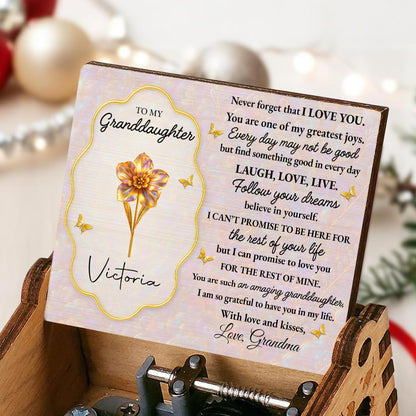 To My Granddaughter, Never Forget I Love You, Flowers and Butterflies