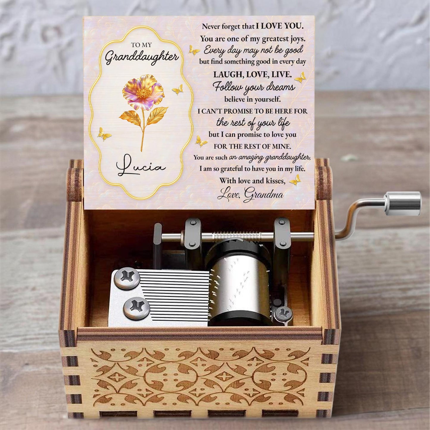 To My Granddaughter, Never Forget I Love You, Flowers and Butterflies