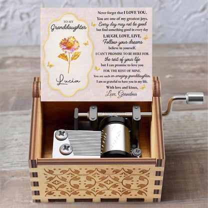 To My Granddaughter, Never Forget I Love You, Flowers and Butterflies