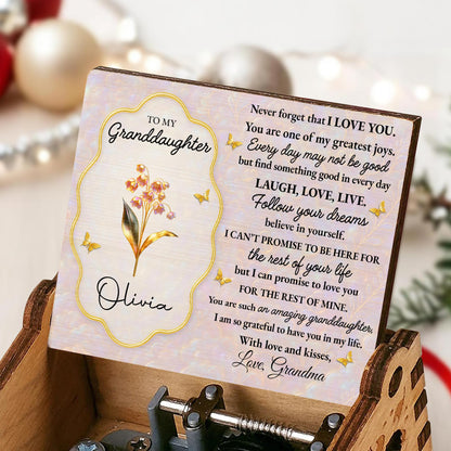 To My Granddaughter, Never Forget I Love You, Flowers and Butterflies