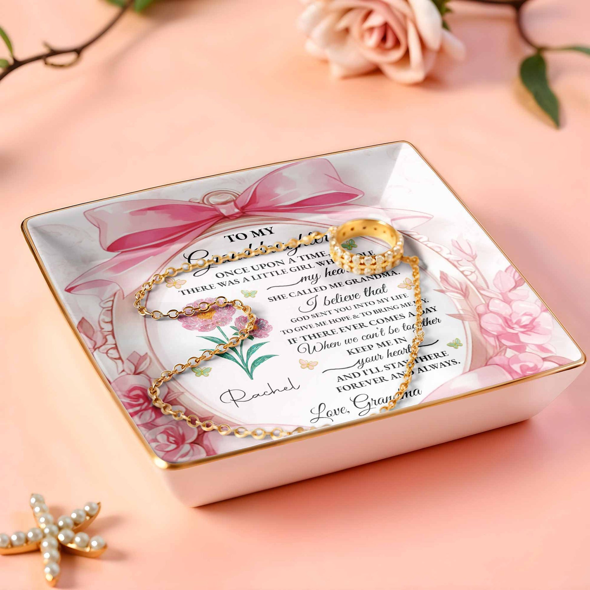 To My Granddaughter, Once Upon A Time With Ribbons And Flowers