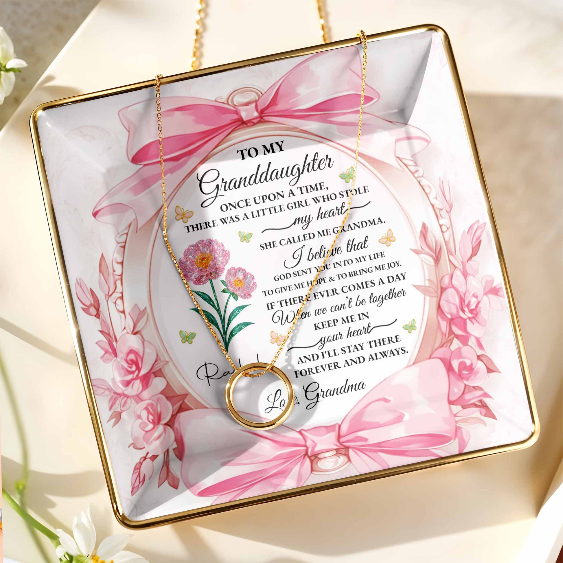 To My Granddaughter, Once Upon A Time With Ribbons And Flowers