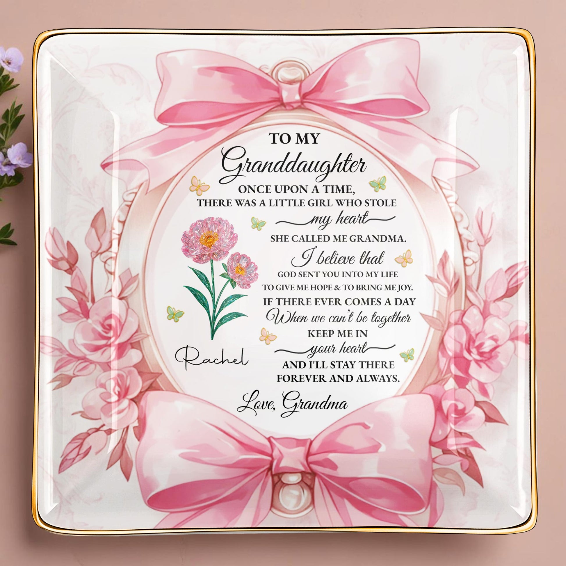 To My Granddaughter, Once Upon A Time With Ribbons And Flowers