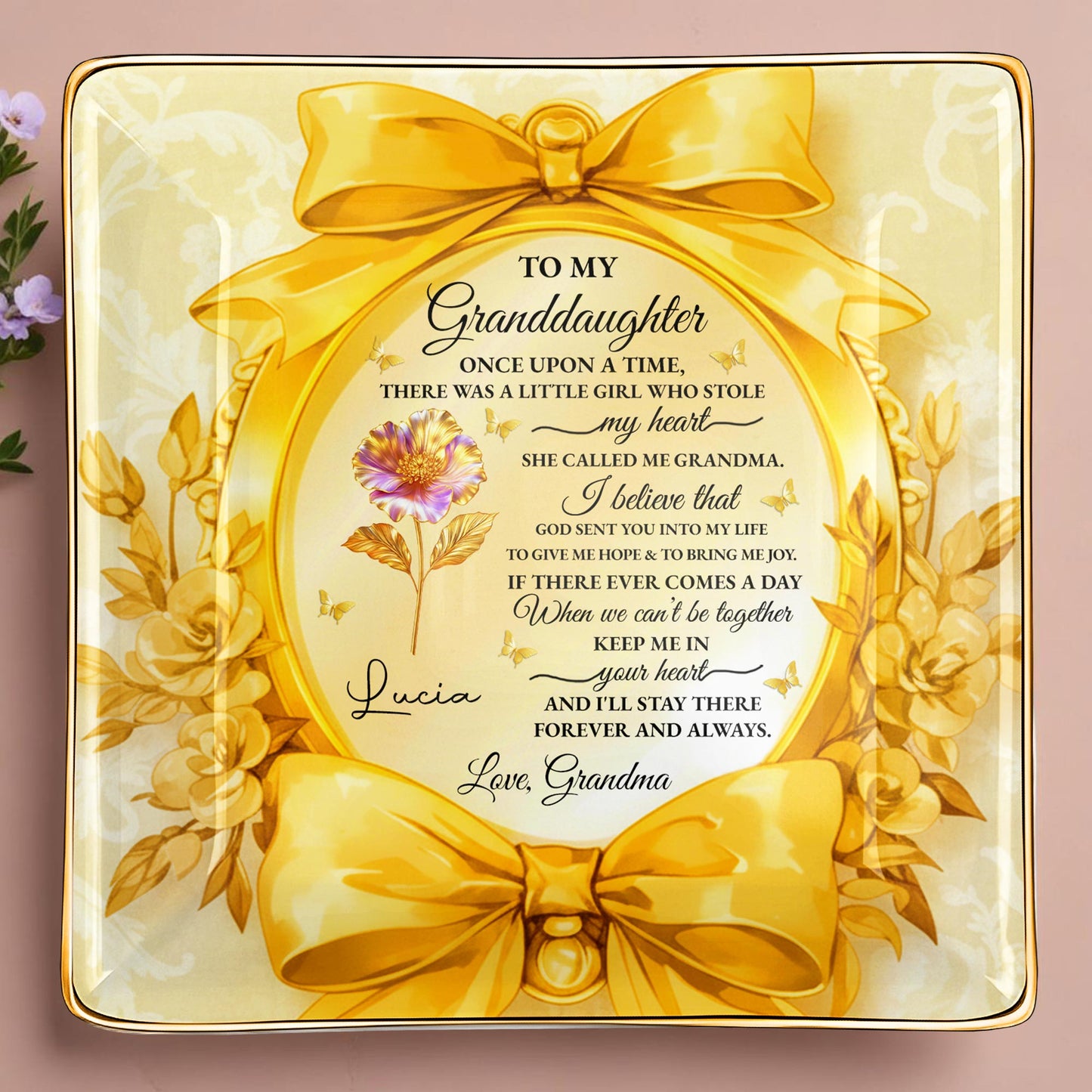 To My Granddaughter, Once Upon A Time, Ribbon and Flowers