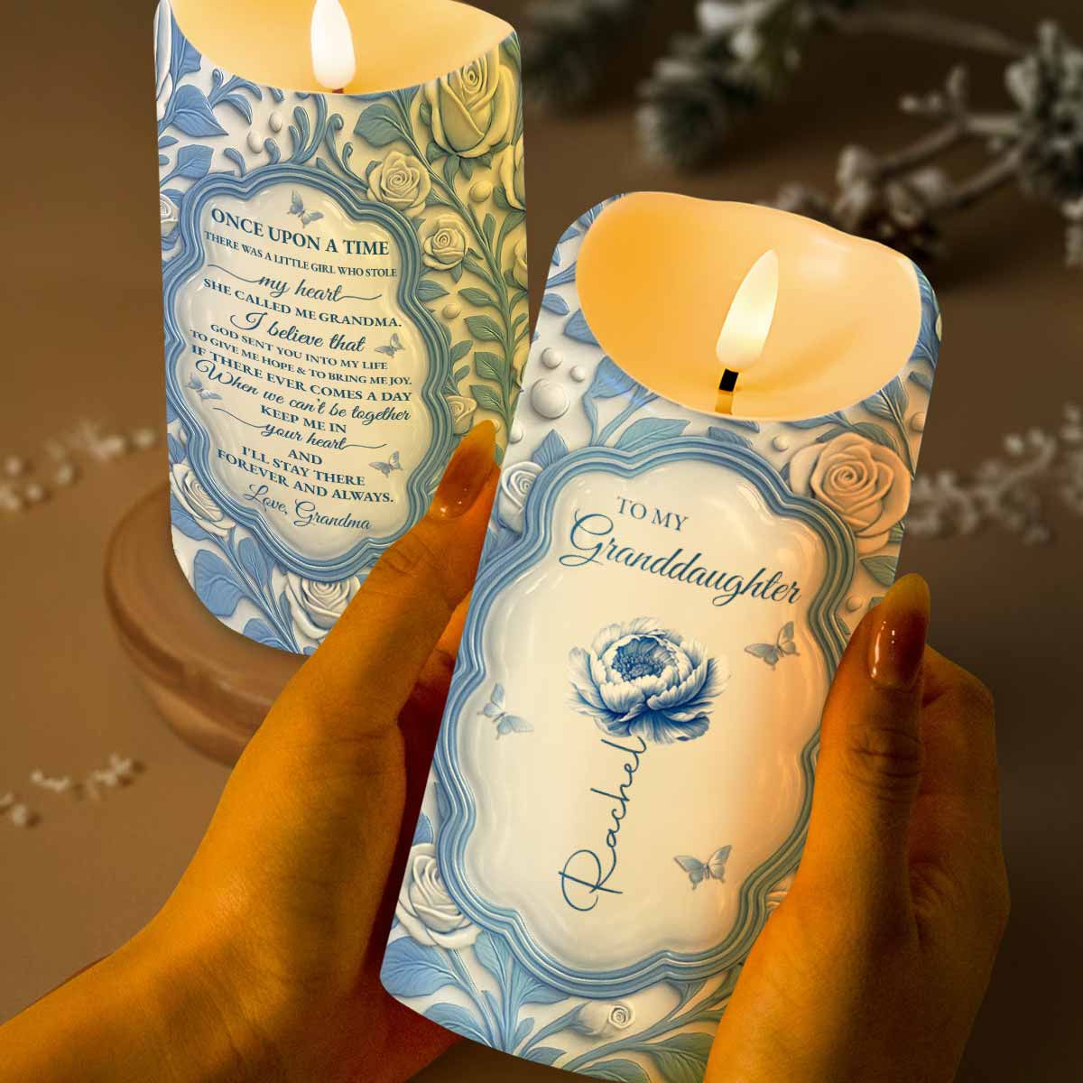 To My Granddaughter, Love From Grandma, Rose And Butterfly