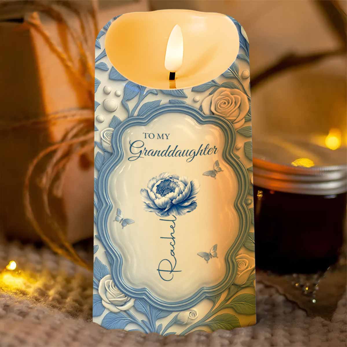 To My Granddaughter, Love From Grandma, Rose And Butterfly