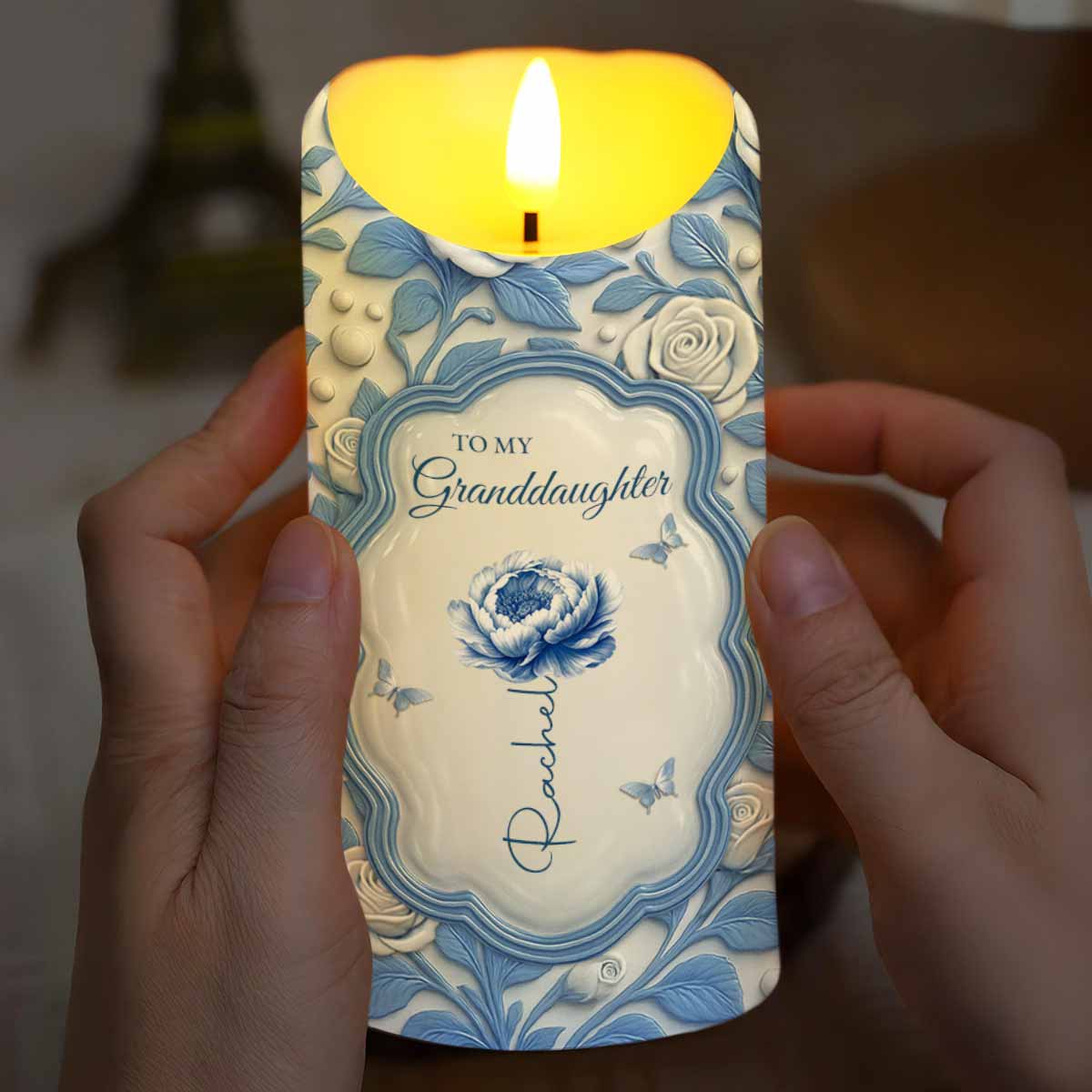 To My Granddaughter, Love From Grandma, Rose And Butterfly