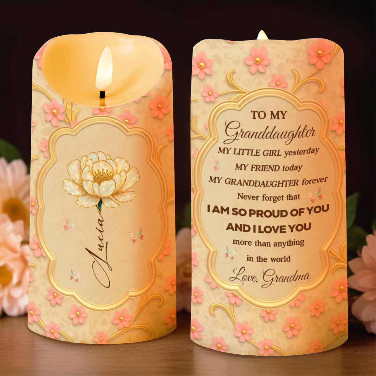 To My Granddaughter Proud And Loved Floral Design